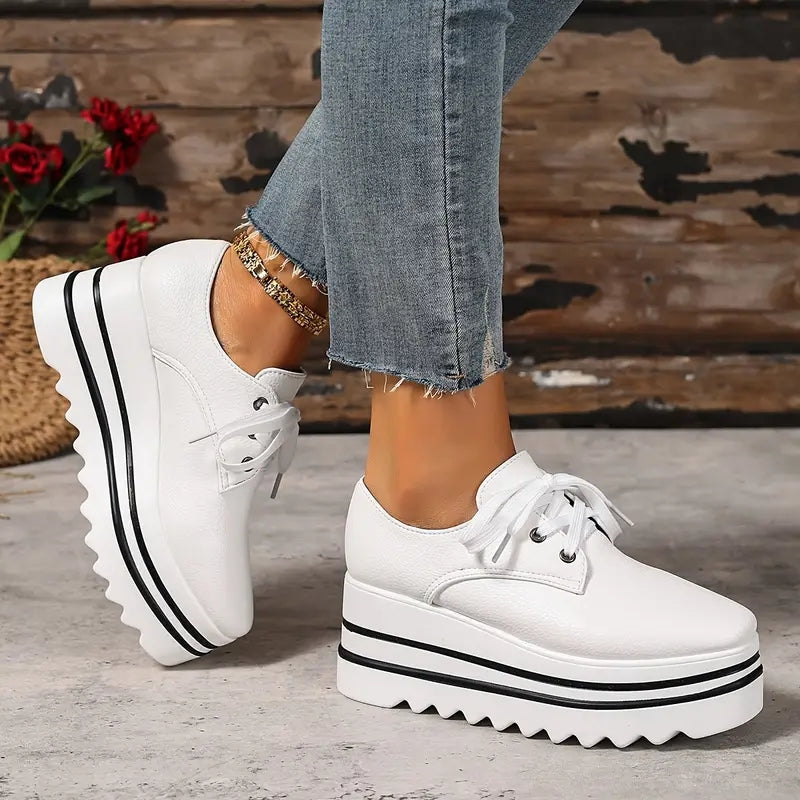 Calvera | Women's Platform Trainers with Laces and Modern Design