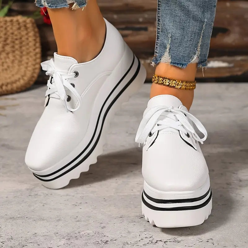 Calvera | Women's Platform Trainers with Laces and Modern Design