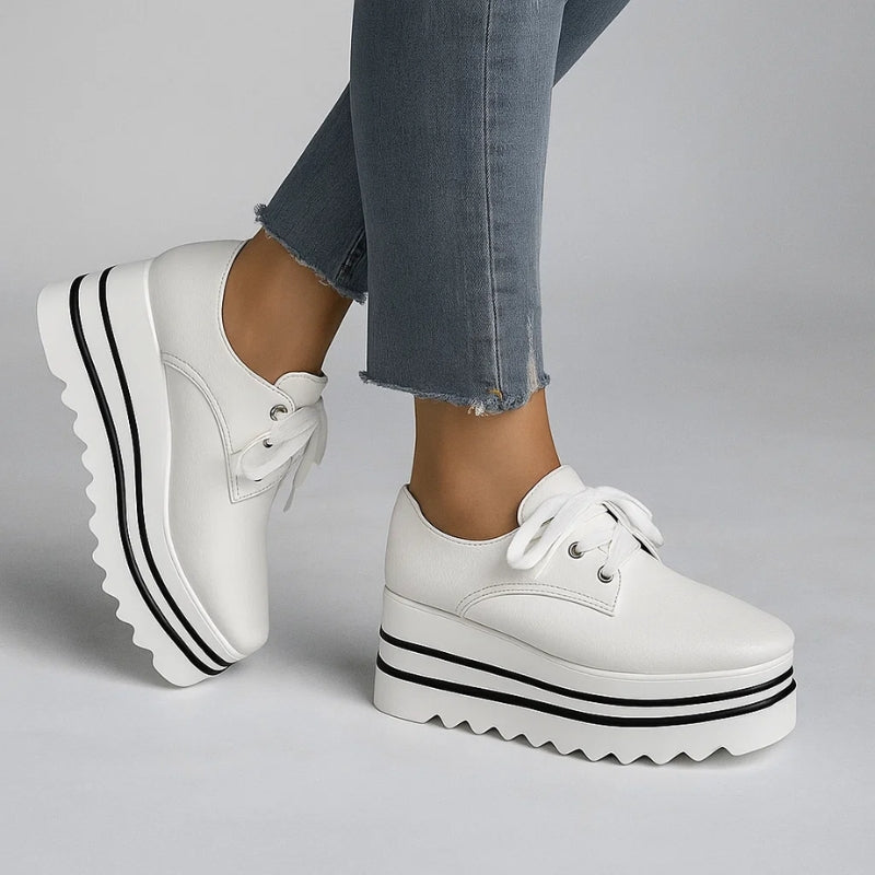 Calvera | Women's Platform Trainers with Laces and Modern Design