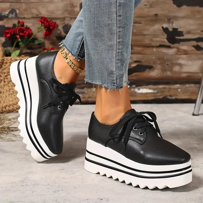 Calvera | Women's Platform Trainers with Laces and Modern Design