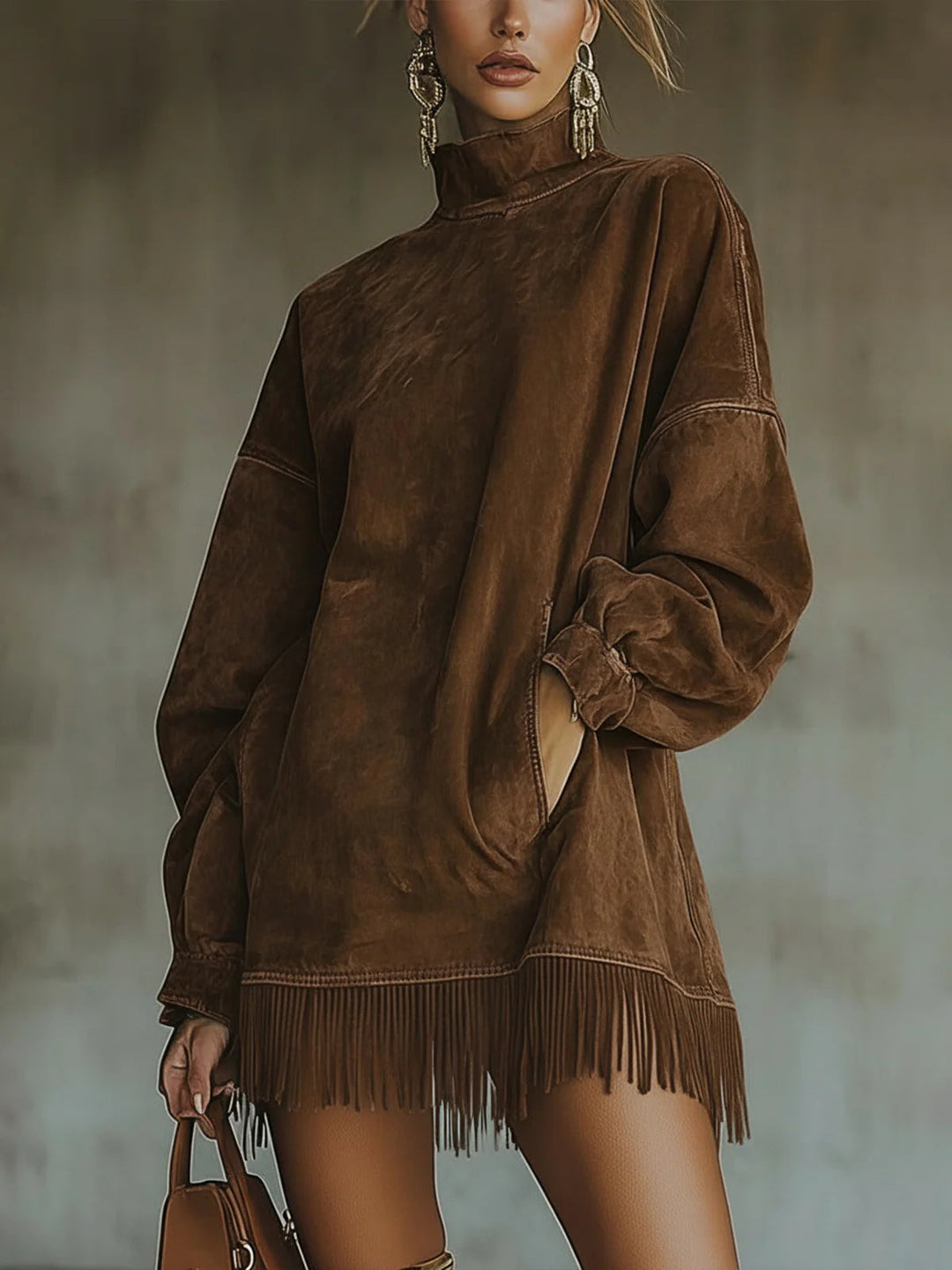 Narelsa | Oversized Dress with Fringe