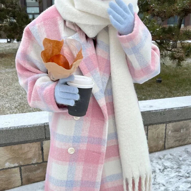 Pastel Colored Wool Blend Coat with Double Breasted Sofie, view 6 - Elena Harper