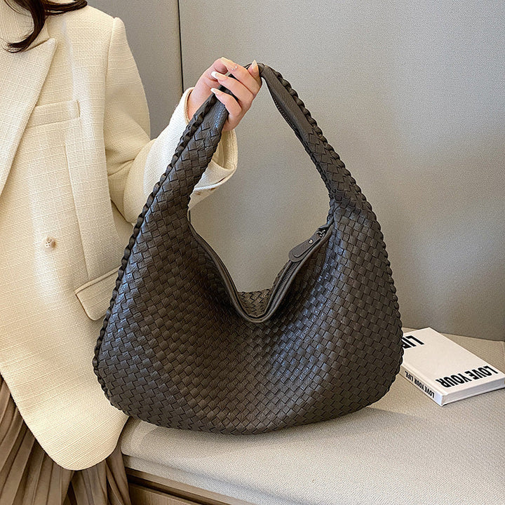 Woven Leather Hobo Bag for Women – Elegant Woven Shoulder Bag