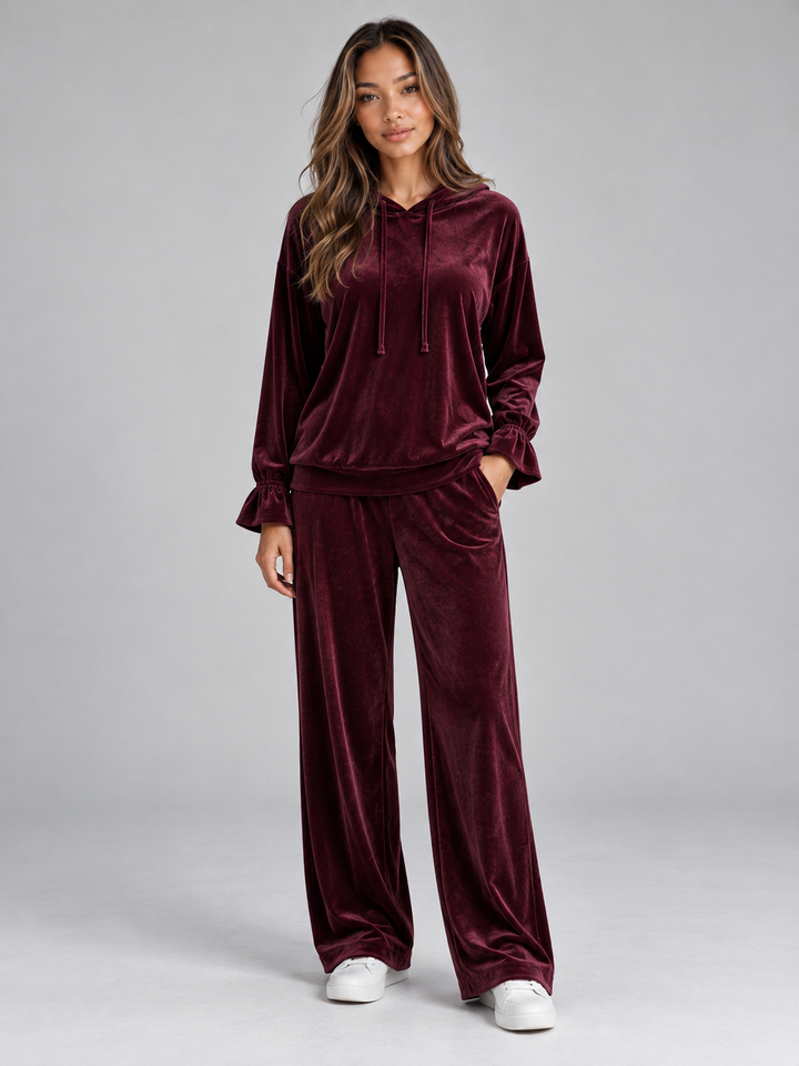 Women’s Velvet Hooded Co-Ord Set