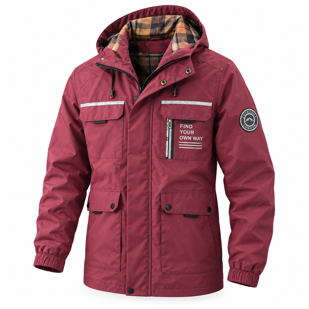 Men's Waterproof Winter Jacket with Hood and Lined Interior