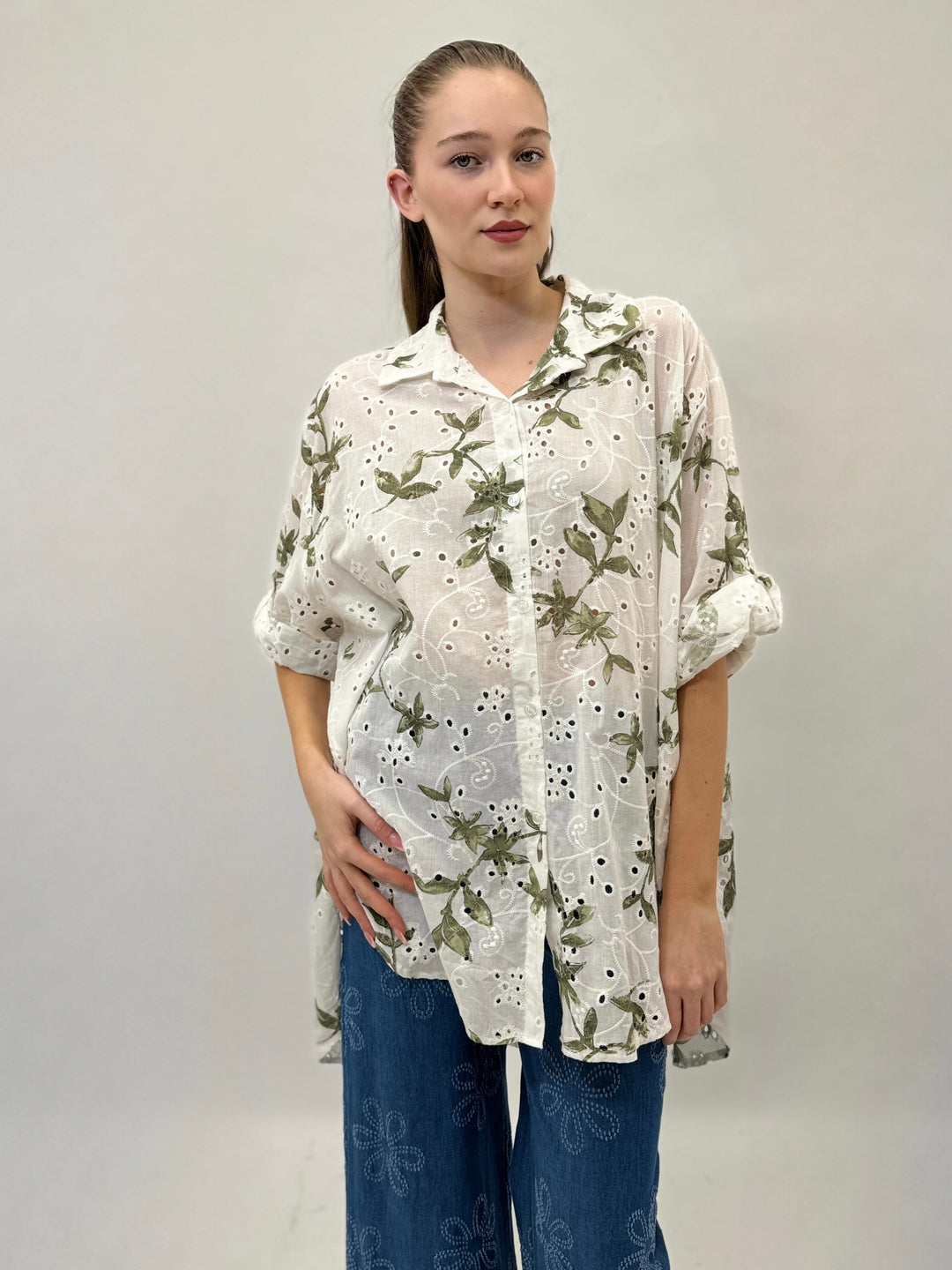 Zelda™  |  soft luxurious fabrics Shirt Floral Detail