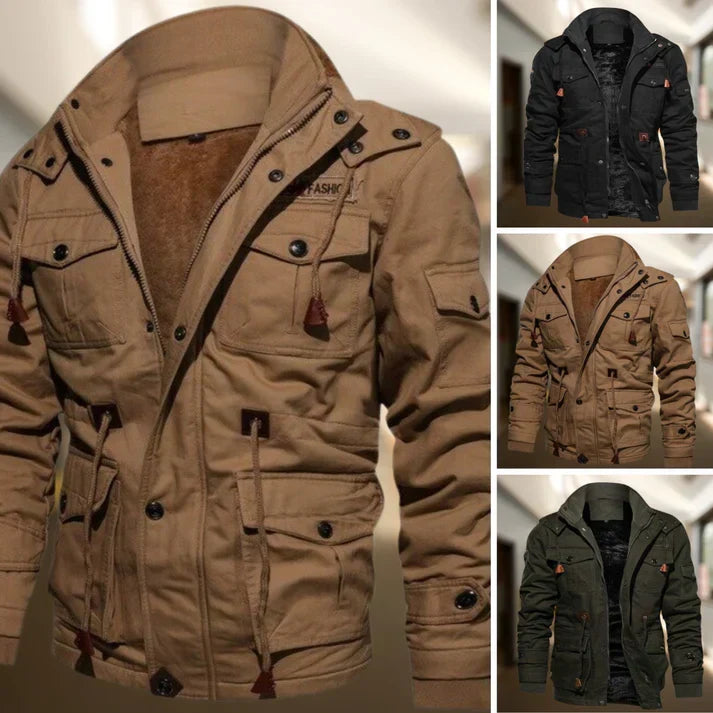 Men's Hooded Military Jacket - Versatile Outerwear