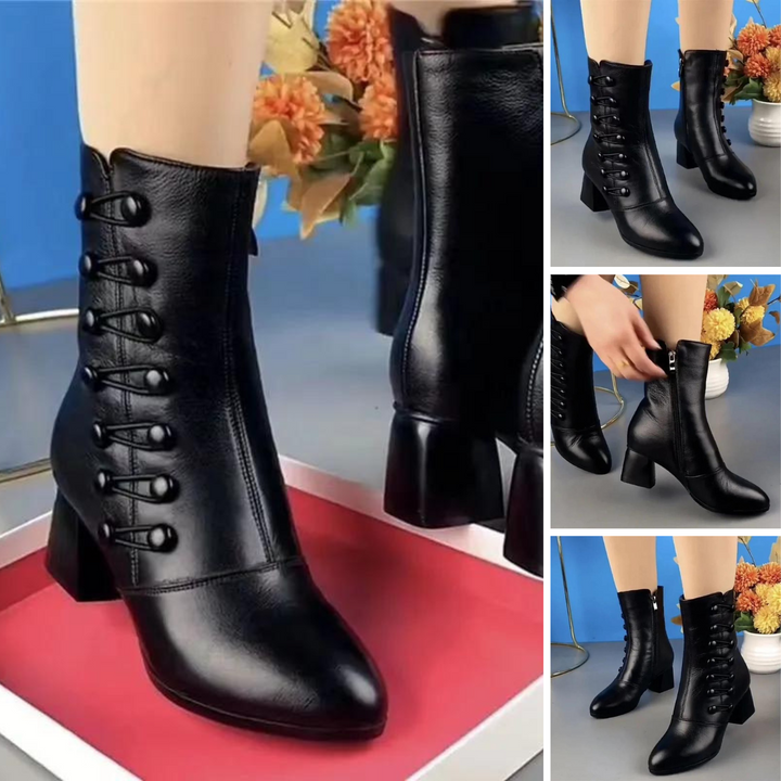 Angelica™ The New High-Heeled Short Leather Boots
