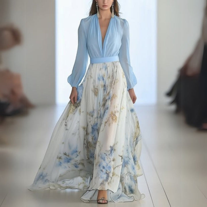Women's Flowy Floral Print Maxi Dress