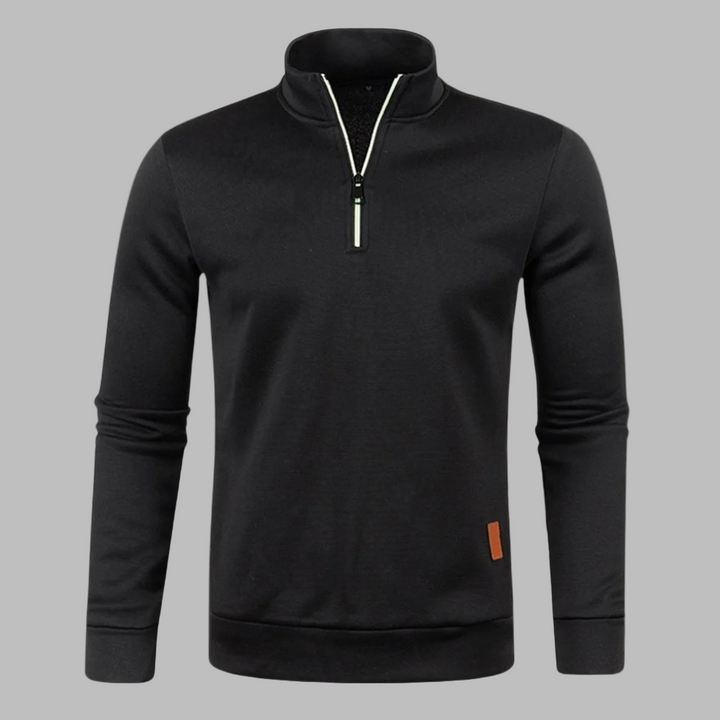Men's Half-Zip Sweatshirt with Stand Collar