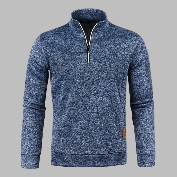 Men's Half-Zip Sweatshirt with Stand Collar