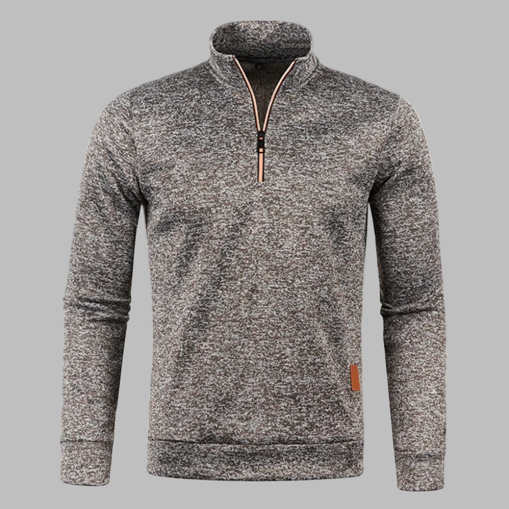 Men's Half-Zip Sweatshirt with Stand Collar