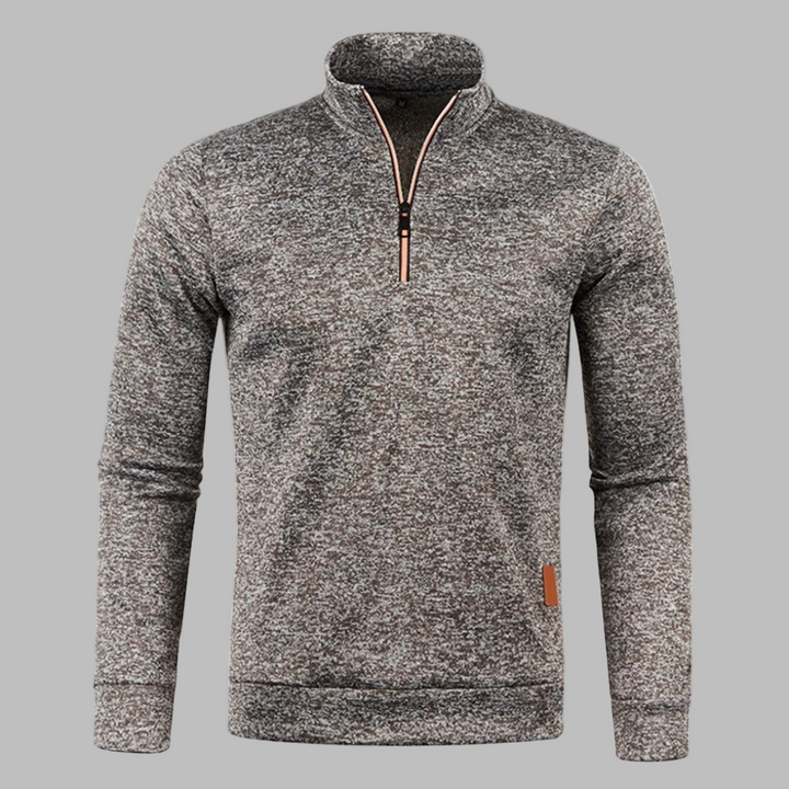 Men's Half-Zip Sweatshirt with Stand Collar