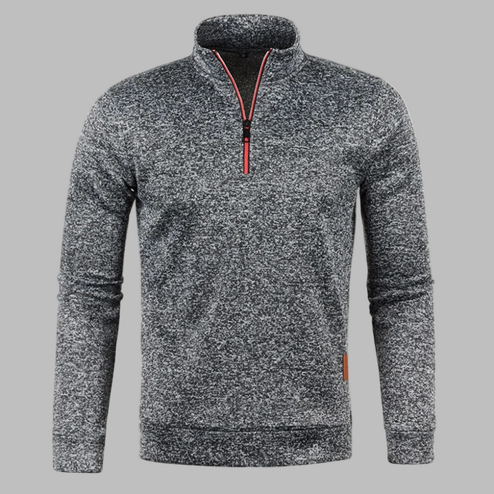 Men's Half-Zip Sweatshirt with Stand Collar