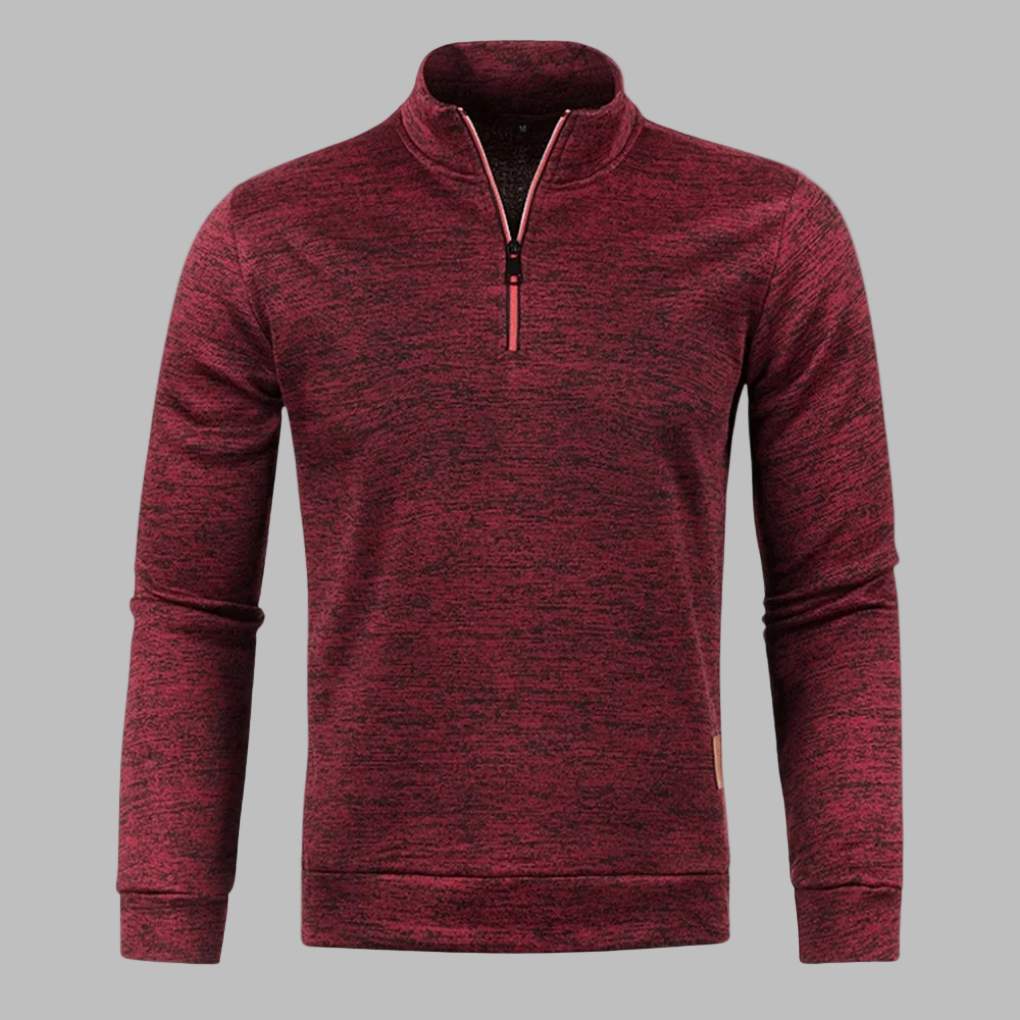 Men's Half-Zip Sweatshirt with Stand Collar