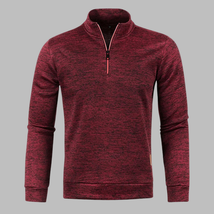 Men's Half-Zip Sweatshirt with Stand Collar