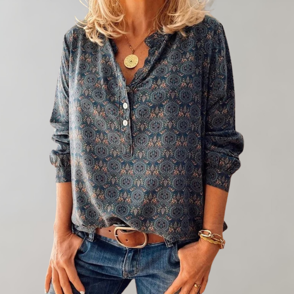 Amelia™ Ladies' Blouse with Boho Print
