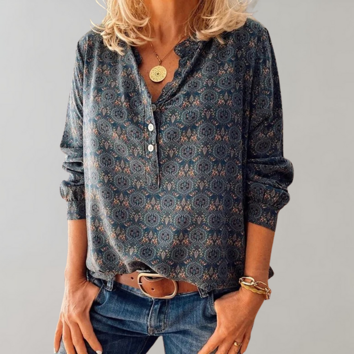 Amelia™ Ladies' Blouse with Boho Print