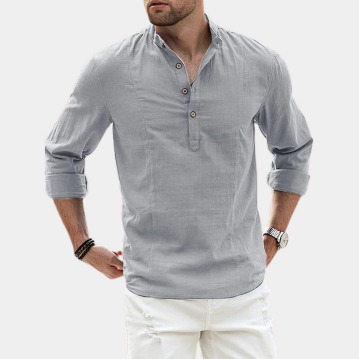 Men's Long Sleeve Casual Henley Shirt: Effortless Style