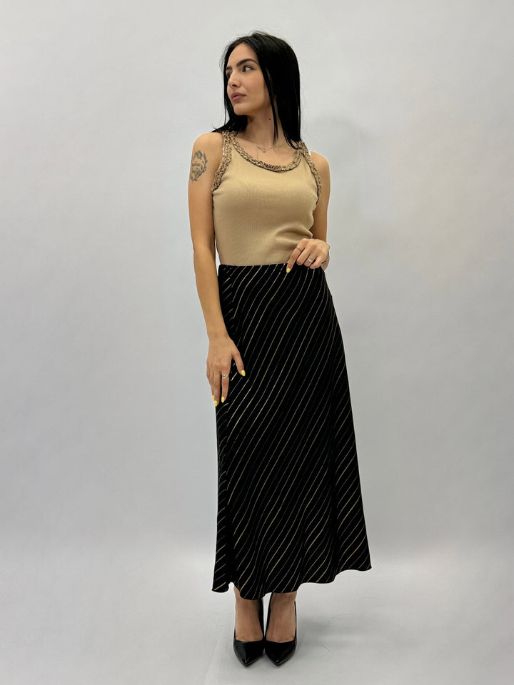 Fenna™  |  Striped Midi Skirt