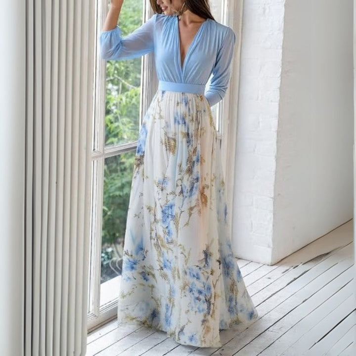 Women's Flowy Floral Print Maxi Dress