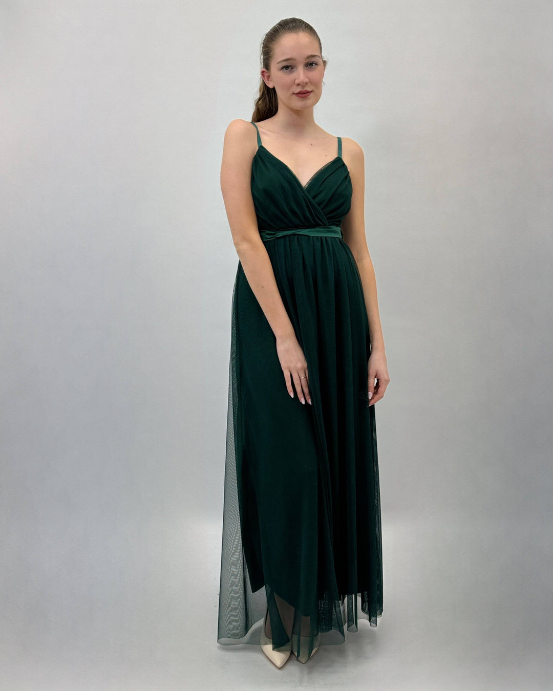 Gisella™ flowing dress by Emma & Rose Cape Town featuring lightweight fabric and elegant design, displayed on a mannequin.