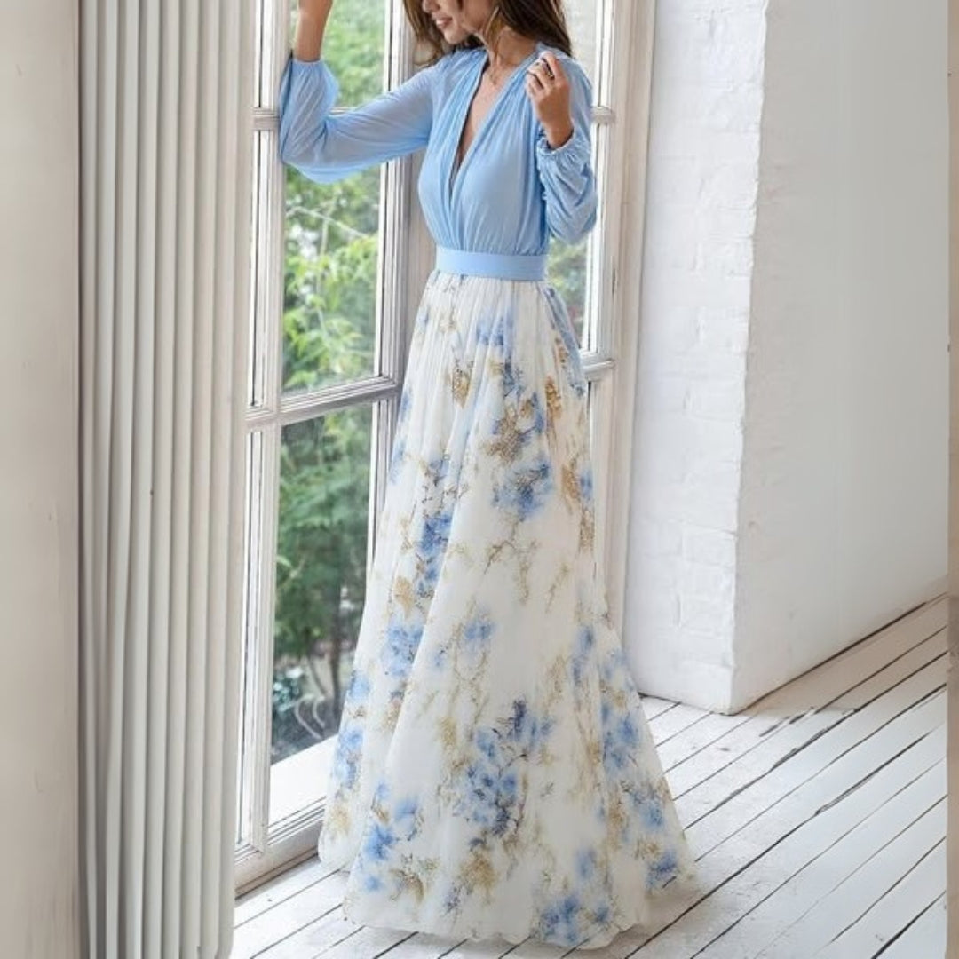 Women's Flowy Floral Print Maxi Dress