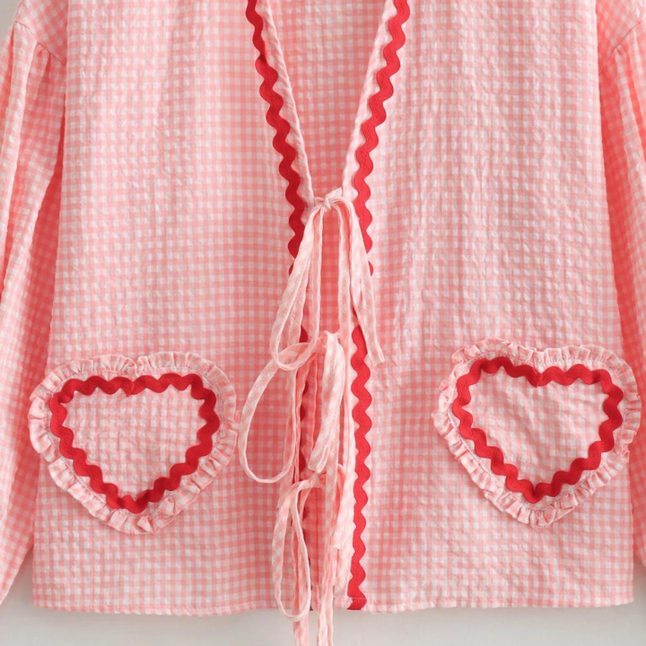Seraphine - Fashionable Women's Top with Heart Application