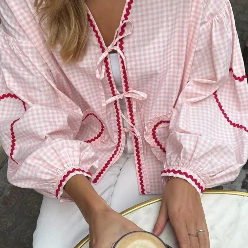 Seraphine - Fashionable Women's Top with Heart Application