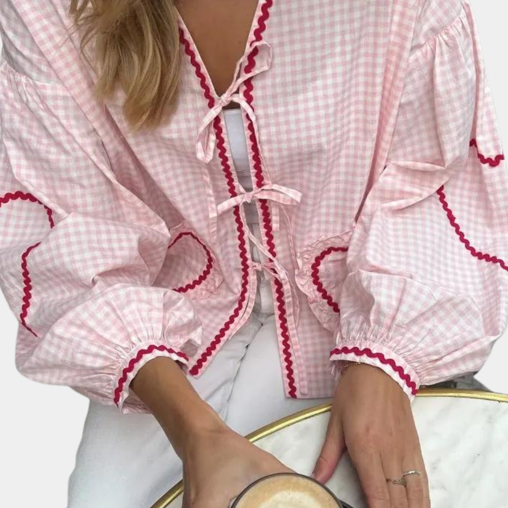 Seraphine - Fashionable Women's Top with Heart Application