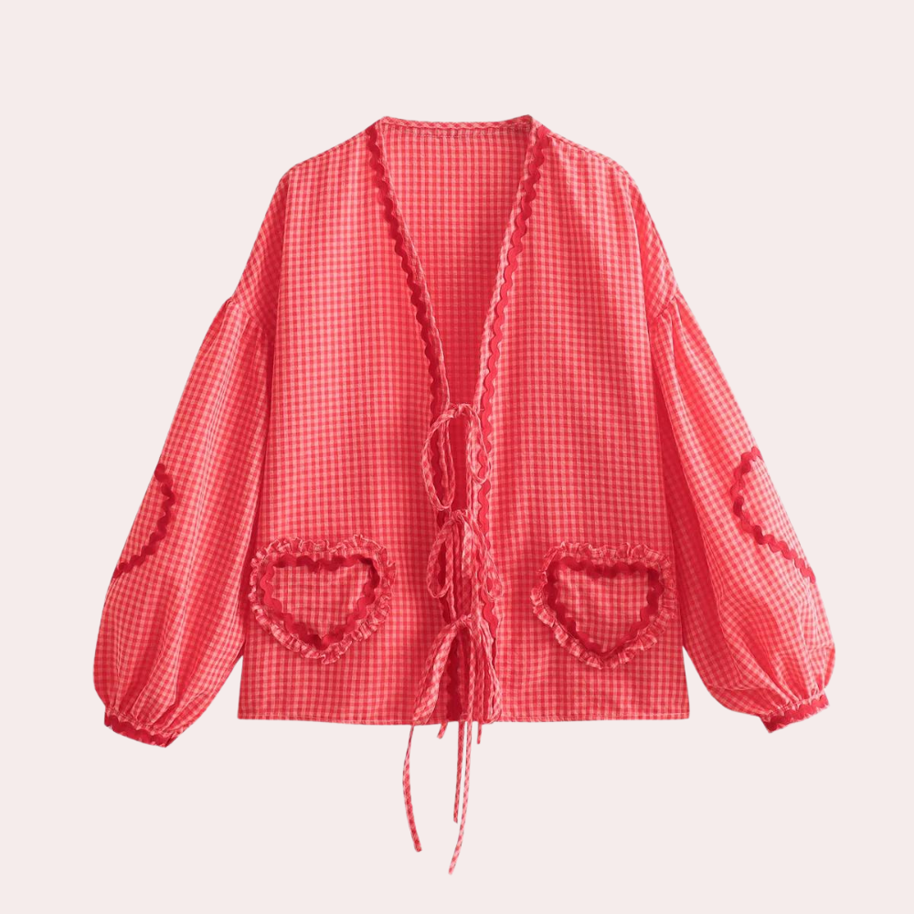 Seraphine - Fashionable Women's Top with Heart Application