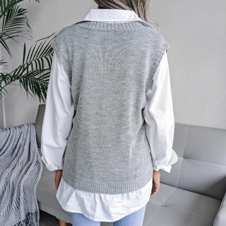 Sue | Women's V-Neck Sleeveless Sweater Vest