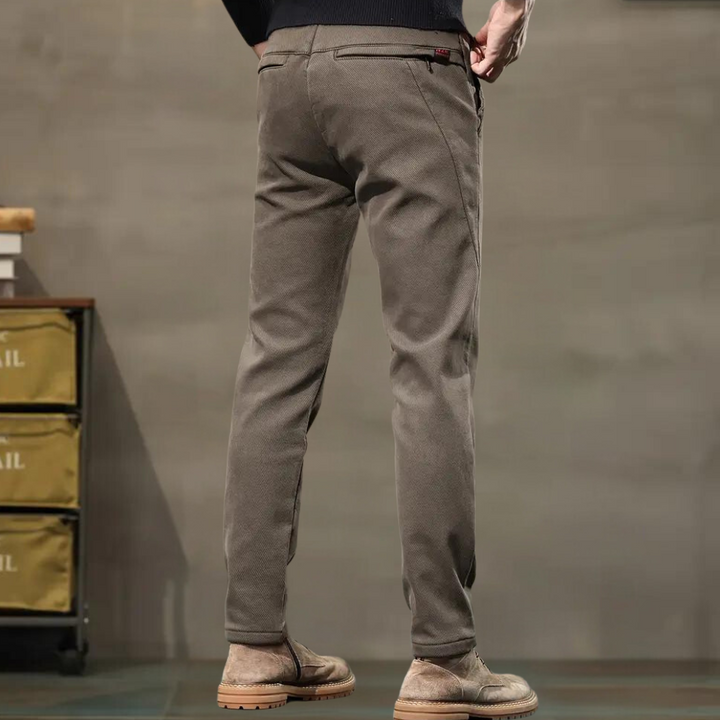 Men's Slim Fit Trousers Tapered Stretch Smart Everyday Pants, view 2 - Elena Harper