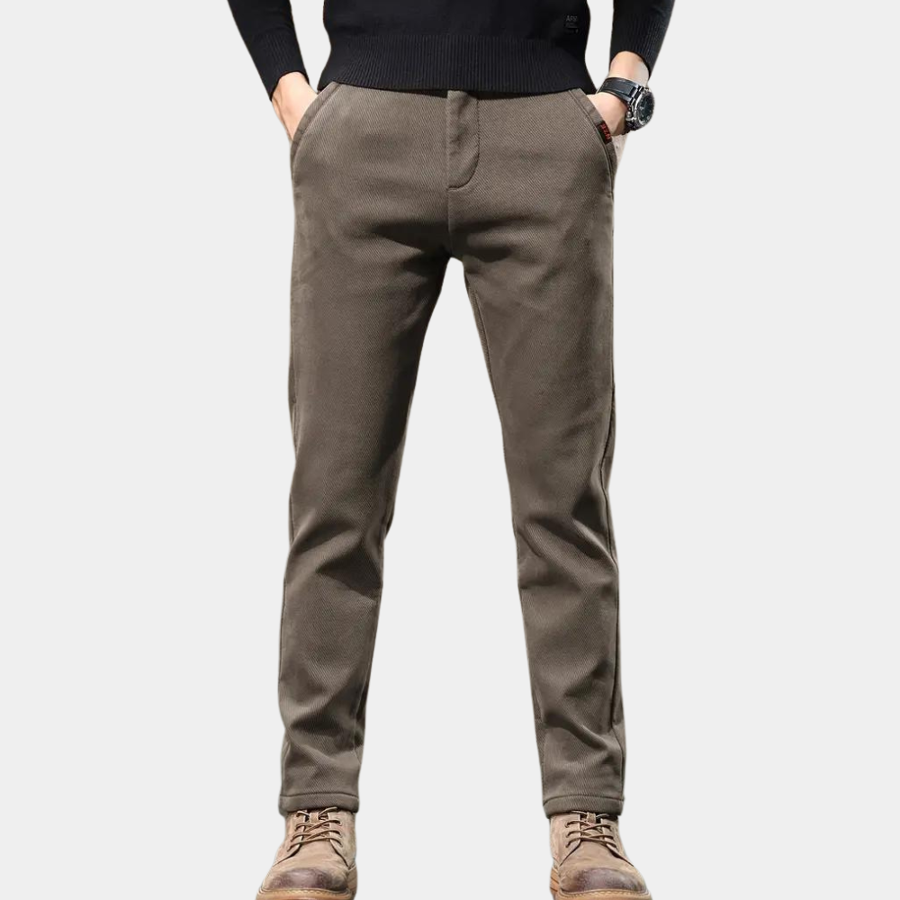 Men's Slim Fit Trousers Tapered Stretch Smart Everyday Pants - Elena Harper