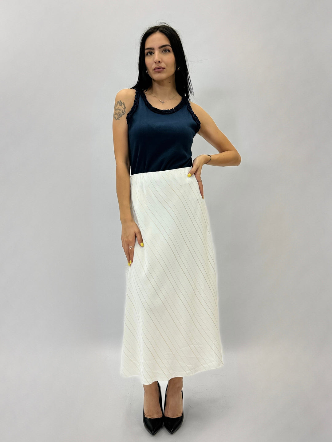 Fenna™  |  Striped Midi Skirt