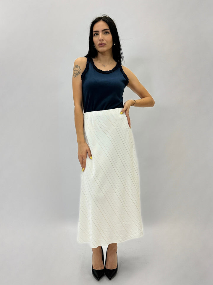 Fenna™  |  Striped Midi Skirt