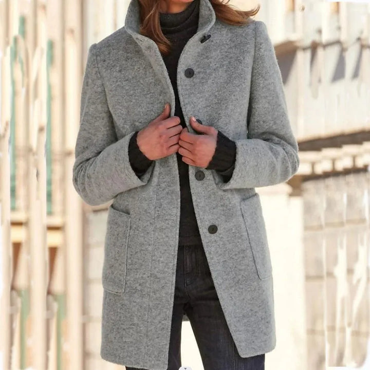 Camille - Stylish women's coat with high collar