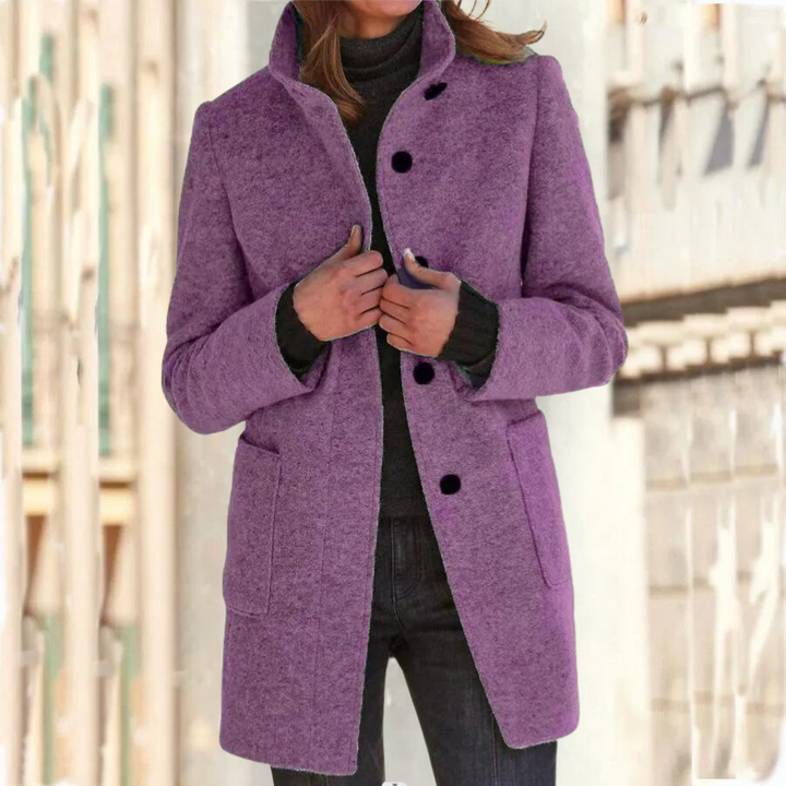 Camille - Stylish women's coat with high collar