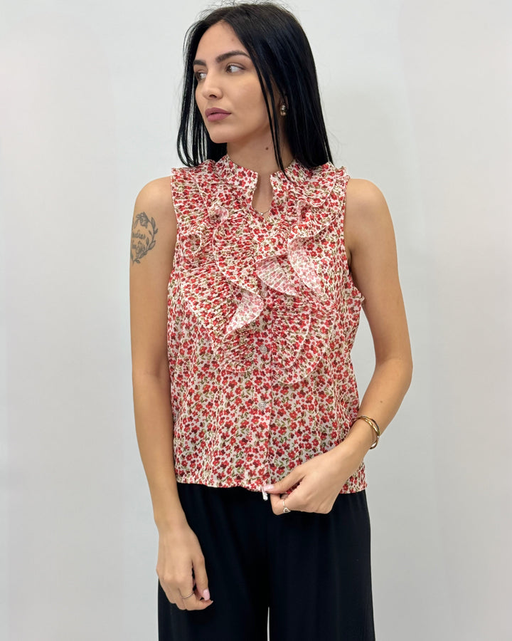 Nadia™  |  Sleeveless Blouse Ruffles