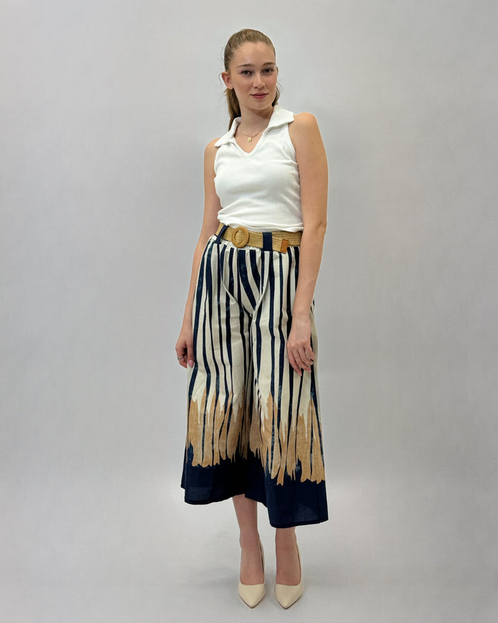 Talita™  |  Striped Trousers Belt Detail