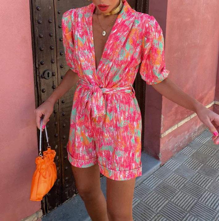 Chantal Colorful Summer Jumpsuit, view 2 - Elena Harper