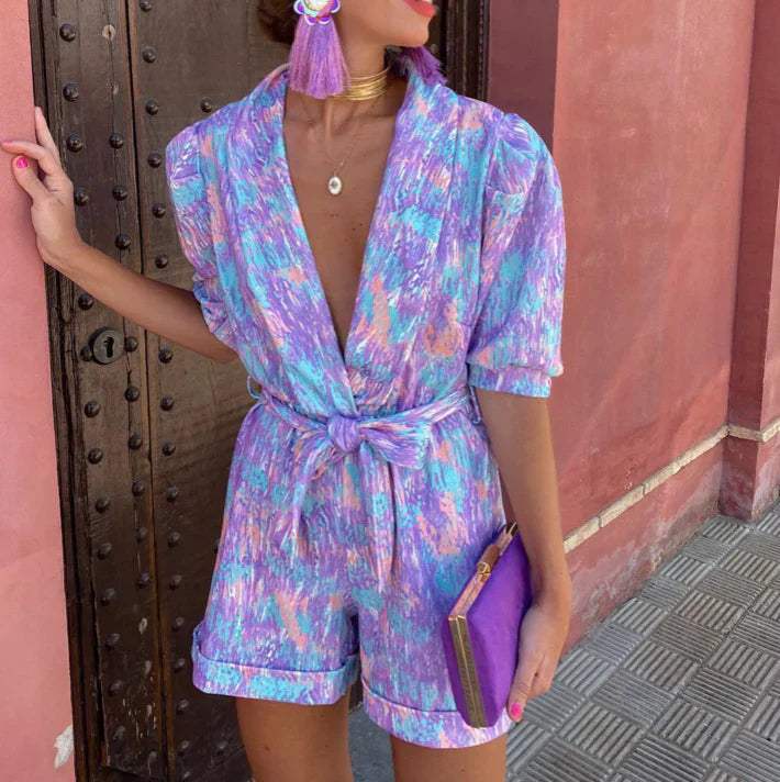 Chantal Colorful Summer Jumpsuit, view 3 - Elena Harper