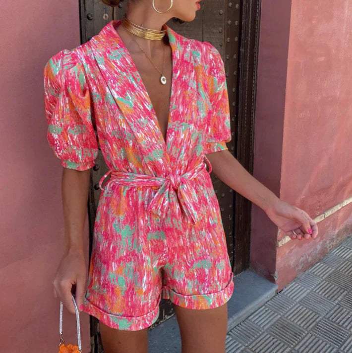 Chantal Colorful Summer Jumpsuit, view 4 - Elena Harper