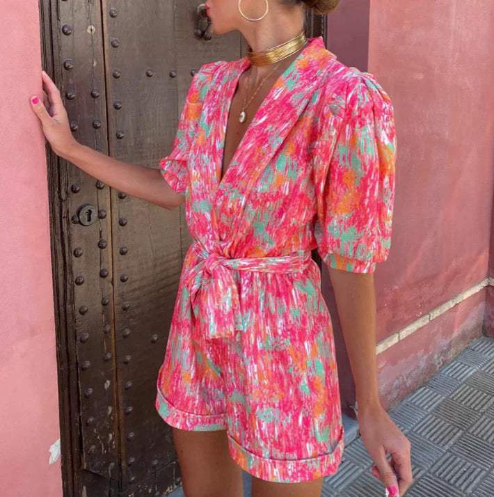 Chantal Colorful Summer Jumpsuit, view 6 - Elena Harper