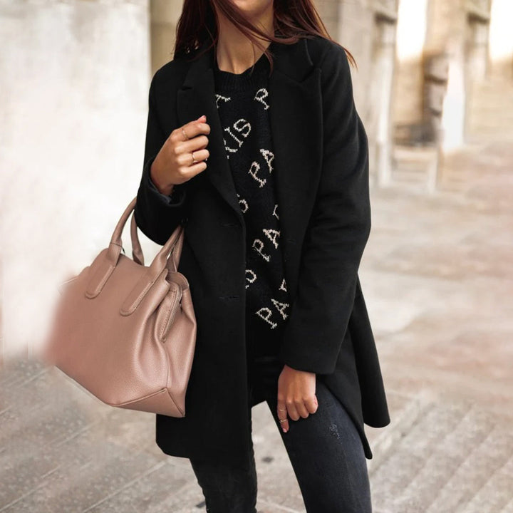 Classic Women's Wool-Blend Coat, view 2 - Elena Harper