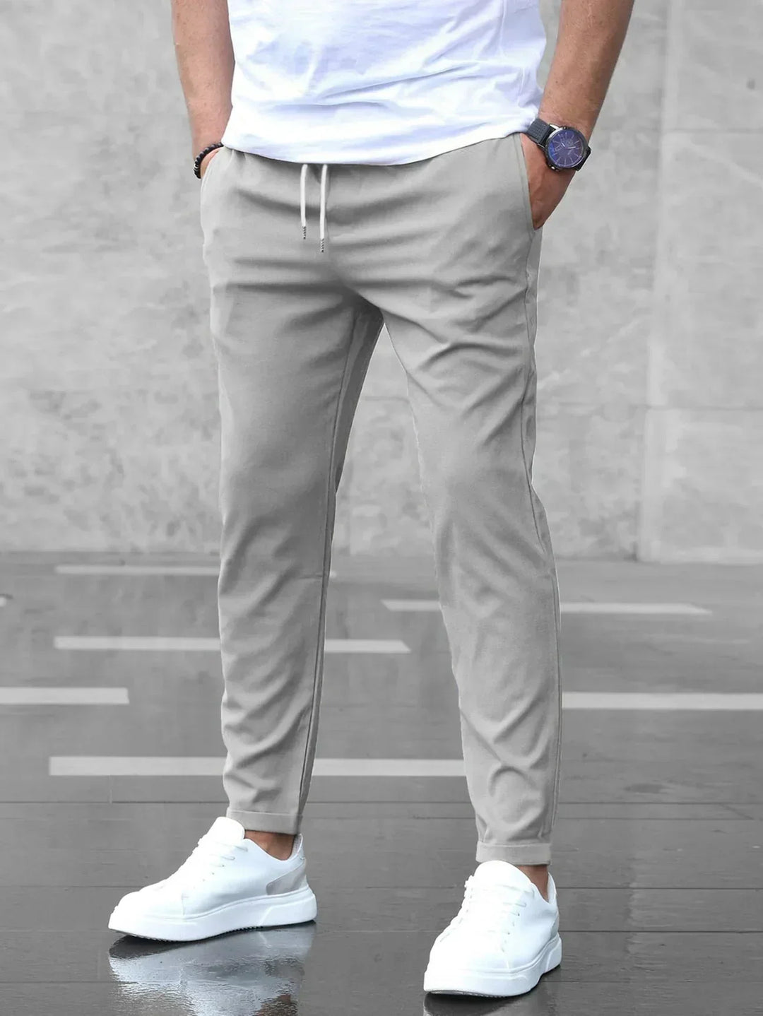 Jogging Slim Fit Premium Men – Casual Fitted Pants with Drawstring