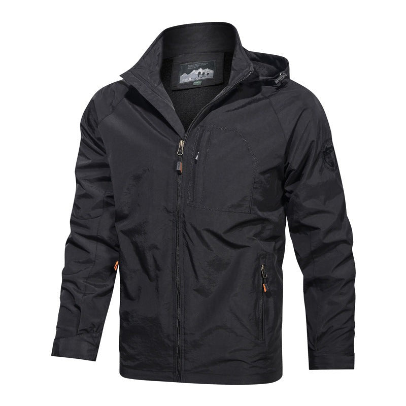 Men's Windbreaker with Hood - Lightweight Summer Jacket