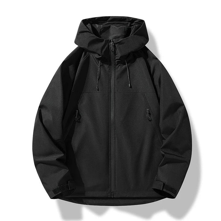Men's Windbreaker Jacket with Hood and Zipper