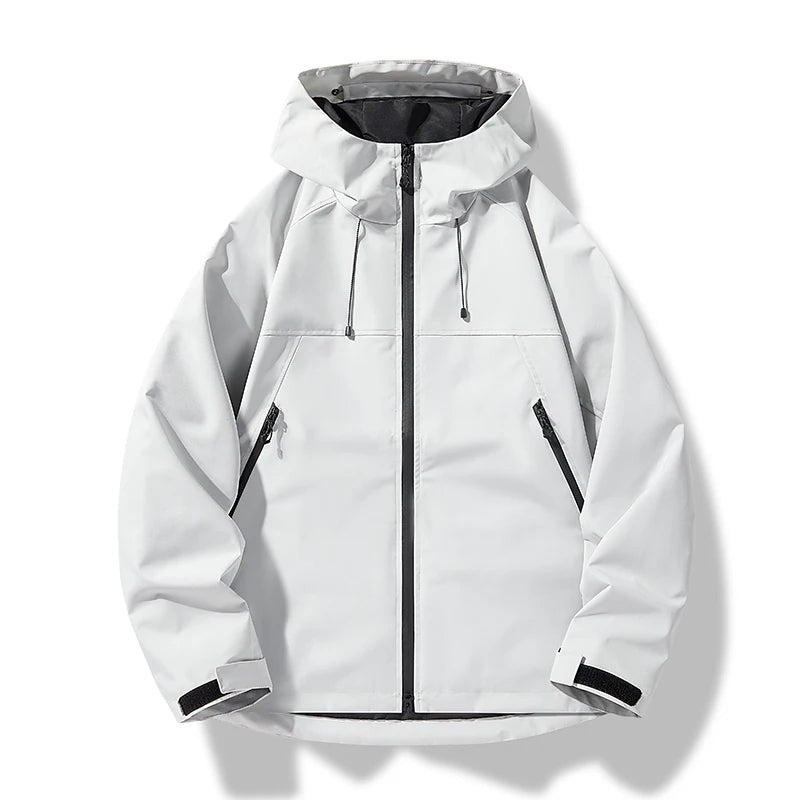 Men's Windbreaker Jacket with Hood and Zipper
