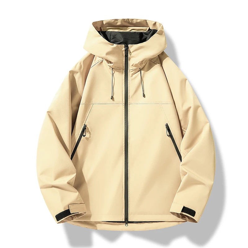 Men's Windbreaker Jacket with Hood and Zipper